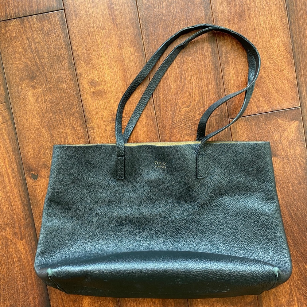OAD New York Carryall Tote True Black Soft Leather
